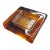 Mid-Century Modern Blenko Style Dark Amber Square Ashtray Trinket Dish Change Holder For Sale