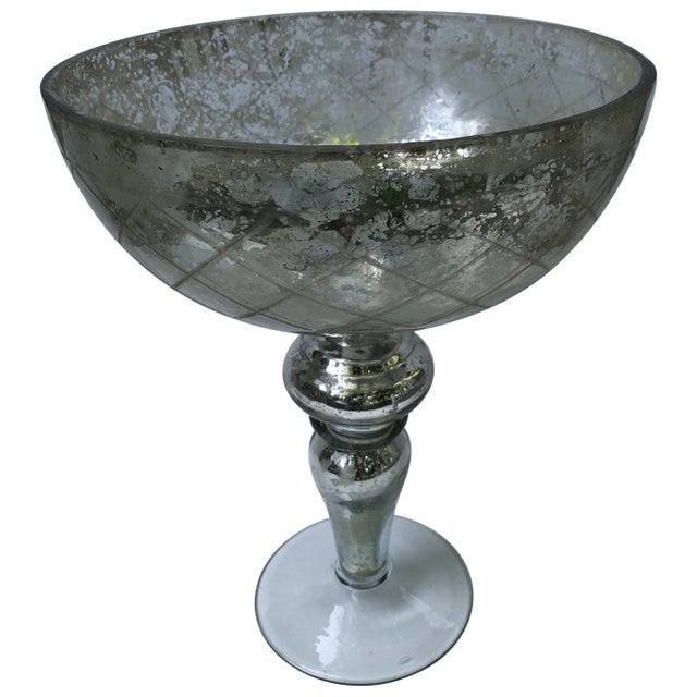 Mercury Glass Footed Bowl For Sale - Image 11 of 11