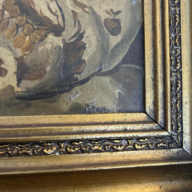 1930’s Original Female Portrait Orientalist Style Painting in Chunky Gold Period Frame For Sale - Image 4 of 5