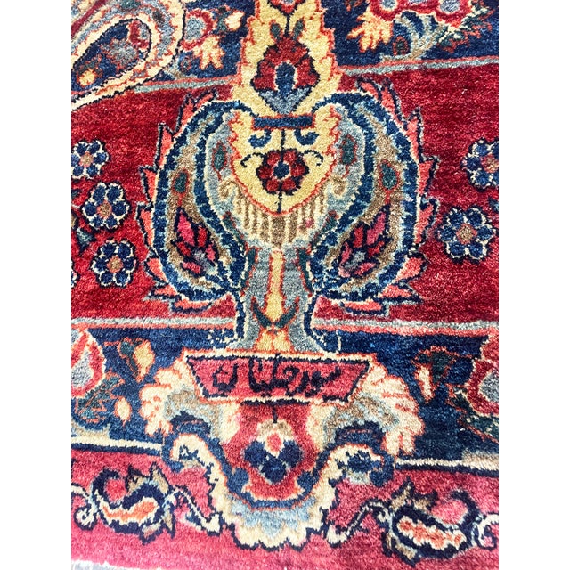 Textile Antique Persian Mohajeran Sarouk Carpet, 8'7" × 12'4" For Sale - Image 7 of 11