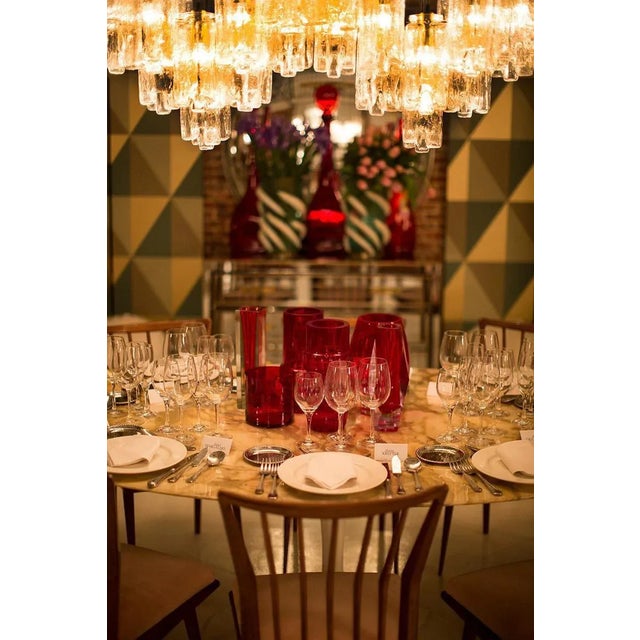 Early 21st Century Modern Italian Murano Glass and Brass Suspension Lamp For Sale - Image 5 of 9