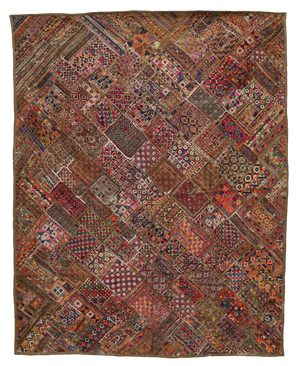 Vintage Embroidered Wall Hung Patchwork Tapestry, 1950s