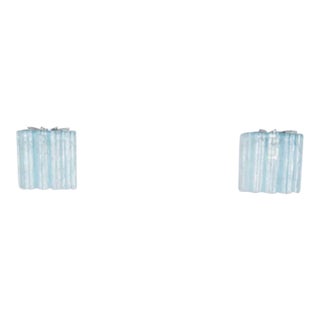 Pair of Murano Glasses Tube Wall Sconces 5 Blue Glass Tubes, Handmade in Murano For Sale