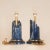 Vintage Italian Table Lamps Lapis Lazuli Marble Blue Gold Column Lamps a Pair For Sale - Image 6 of 11