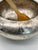 1960s Silver-Plated Sugar Bowls With Carved Horn Spoons Engraved "K"- Pair For Sale - Image 5 of 9