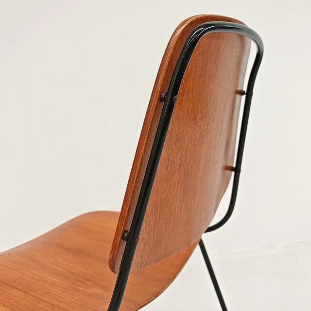 Vintage Black Metal & Plywood Dining Chairs by Augusto Bozzi for Saporiti, 1960s, Set of 6 For Sale - Image 16 of 18