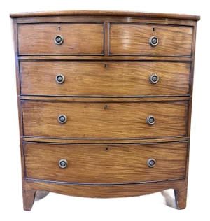 Antique Georgian Mahogany Bow Front Chest