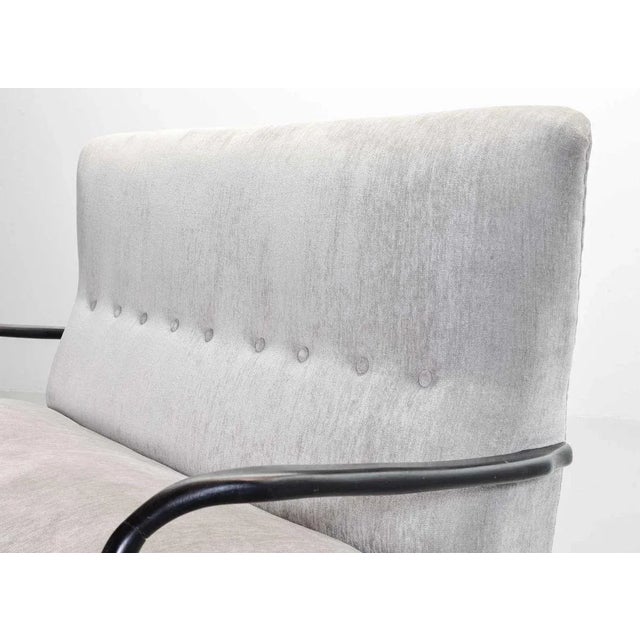 1950s 2-Seater Sofa in Grey Silver Fabric by Guglielmo Ulrich, 1950s For Sale - Image 5 of 18