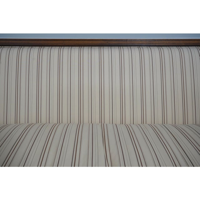 Ethan Allen Ethan Allen French Louis XVI Style Mahogany Upholstered Large Sofa For Sale - Image 4 of 18