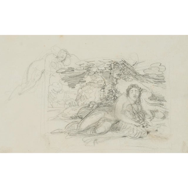 F. Bouchot, Mythological Scene, Sleeping Under Canopy, 19th-Century, Pencil For Sale - Image 5 of 5