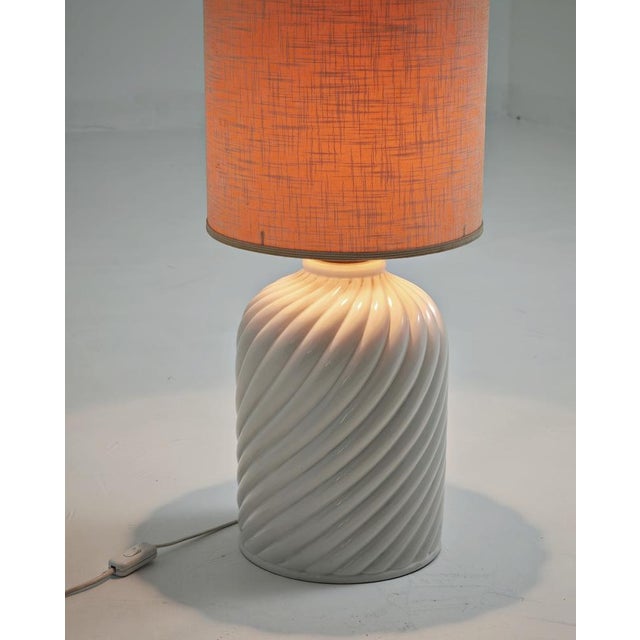 Large White Ceramic Table Lamp, Italy, 1970s For Sale - Image 6 of 16