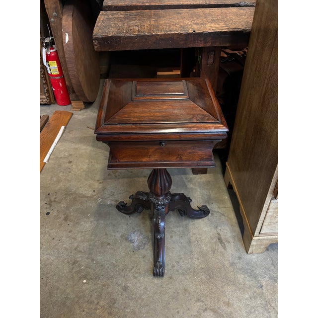 19th Century English Rosewood Teapoy Table For Sale - Image 4 of 4