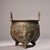 Chinese Vintage Archaic Bronze Tripod Cauldron (Ding) With Taotie Masks & Inscription For Sale - Image 3 of 9