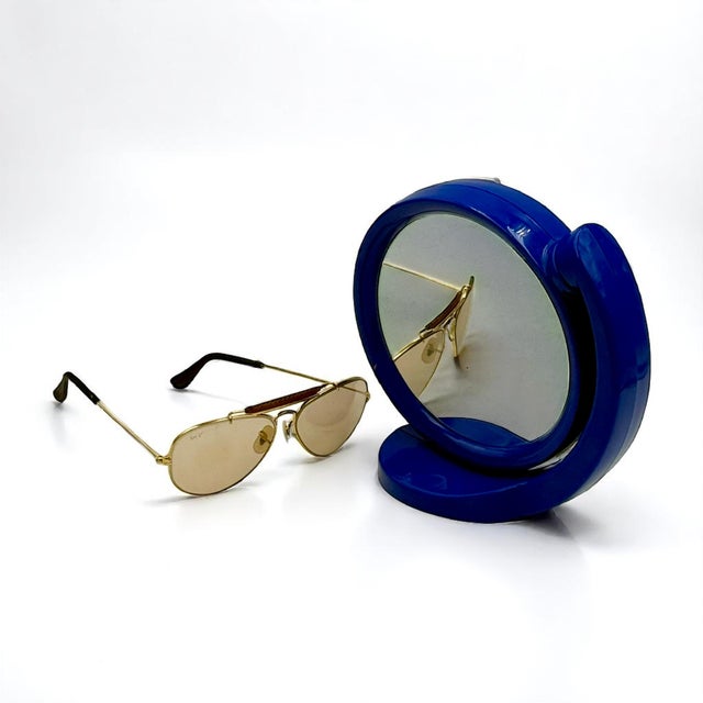 Space Age Rotating Vanity Mirror in Blue, 1970s For Sale - Image 9 of 11