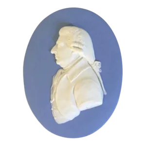 18th Century George III Wedgwood Solid Jasperware Portrait Plaque Medallion of James Stuart