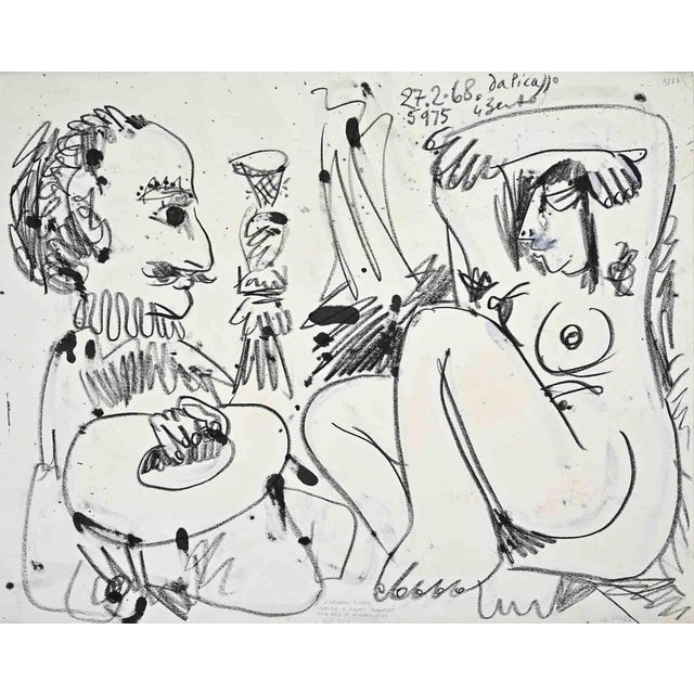 Homage to Picasso is an artwork on paper realized by Giampaolo Berto (Adria, 26 novembre 1940) in 1975. Mixed media. Hand...