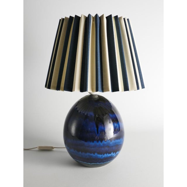 Blue Stoneware Table Lamp by Carl-Harry Stålhane, Sweden, 1970s For Sale - Image 5 of 16