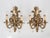 Rococo 1950s Spanish Rococo Sand-Cast Brass 3-Light Sconces With Crystals - A Pair For Sale - Image 3 of 12