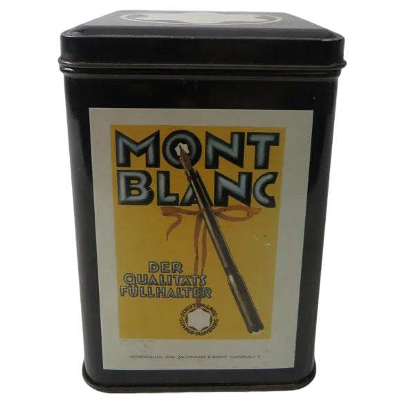 Advertising Tin Can from Montblanc, 1960s For Sale