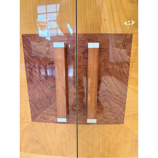 Italian Mid Century Modern Art Deco Credenza in Figured Wood Veneers For Sale - Image 10 of 12