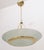 Fontana Arte Brass and Etched Glass Bowl Pendant in the style of Fontana Arte, Italy, 1980s For Sale - Image 4 of 9