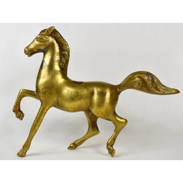 Mid 20th Century Vintage Solid Brass Horse Figurine For Sale - Image 4 of 6