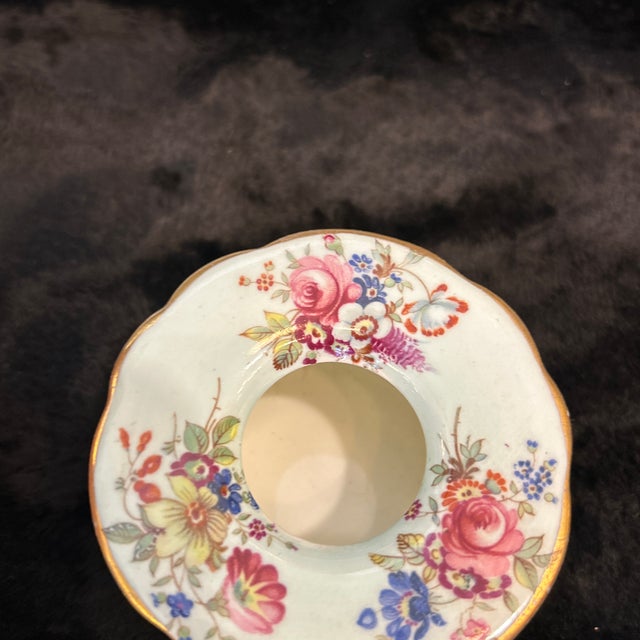 1940s Orlik English Bone China Derby Posies Design Covered Jam/ Musard Pot For Sale - Image 5 of 8