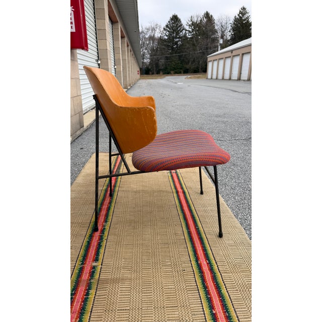 A Vintage Mid Century Danish Kofod Larsen Wrought Iron Penguin Lounge Chair, 1950’s For Sale - Image 12 of 18