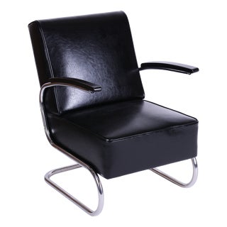 Art Deco Lounge Chair by W.H. Gispen for Mücke-Melder, Czech Republic, 1930s For Sale