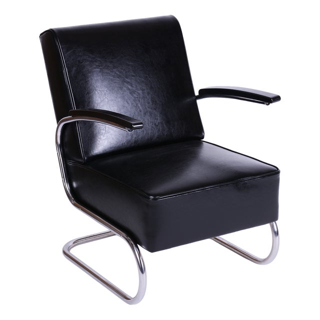 Art Deco Lounge Chair by W.H. Gispen for Mücke-Melder, Czech Republic, 1930s For Sale