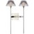 Visual Comfort Waterford for Visual Comfort Signature Blaze 19" 2 Light Tail Sconce in Polished Nickel with Clear Crystal For Sale - Image 4 of 13