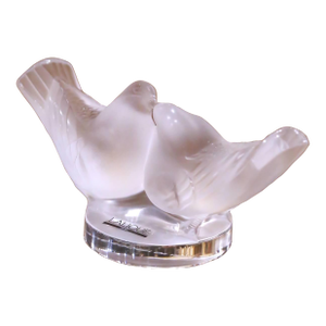 Lalique Crystal Double Dove Sculpture, Lalique Society of America 1993
