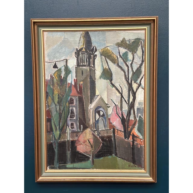 Nini Landgren, Church View, 1952, Oil on Canvas, Framed For Sale - Image 10 of 16