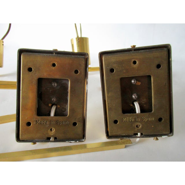 C.1980's Hinson Brass Plated Swing Arm Sconces - Pair For Sale - Image 15 of 18