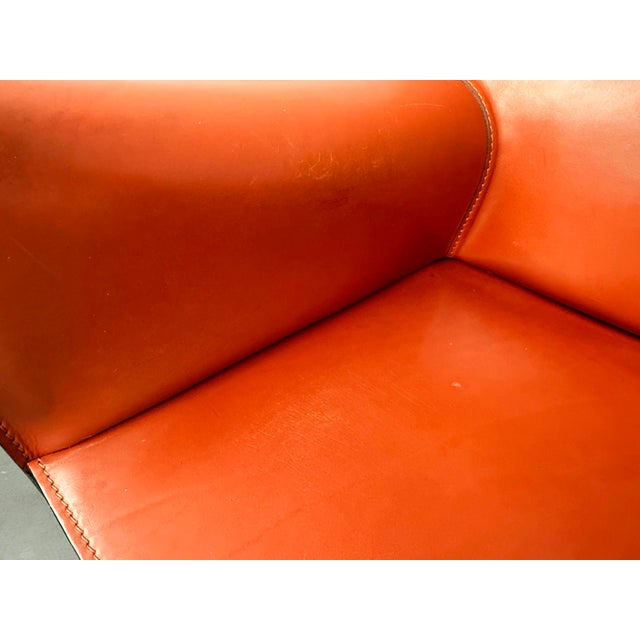 Copper CAB 413 Armchairs in Cognac Brown Leather by Mario Bellini for Cassina, Italy, 1970s, Set of 4 For Sale - Image 8 of 16