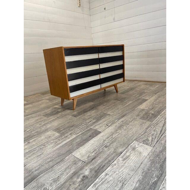 Original chest of drawers designed by jiri jiroutek model u-453 in 2 colours [ 8 drawers, black and grey], 1965 vintage...