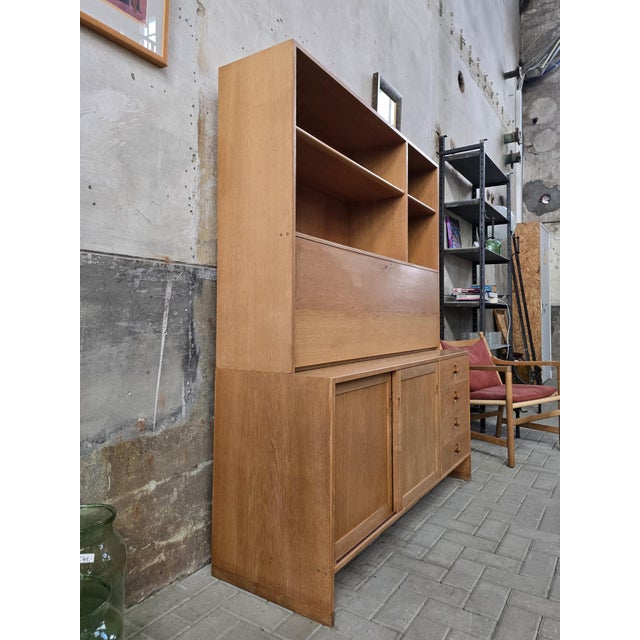 Mid-Century Modern Vintage Cabinet and Secretaire in Light Oak by Hans J. Wegner for Ry Møbler, 1970s For Sale - Image 3 of 18