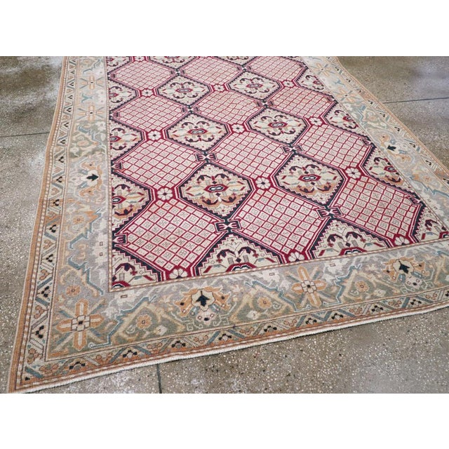 Cream Galerie Shabab Collection Mid-20th Century Turkish Sivas Rug For Sale - Image 8 of 10