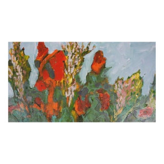 Contemporary Expressionist Flower Garden Painting For Sale