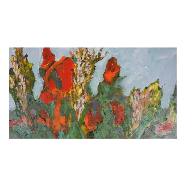 Contemporary Expressionist Flower Garden Painting For Sale