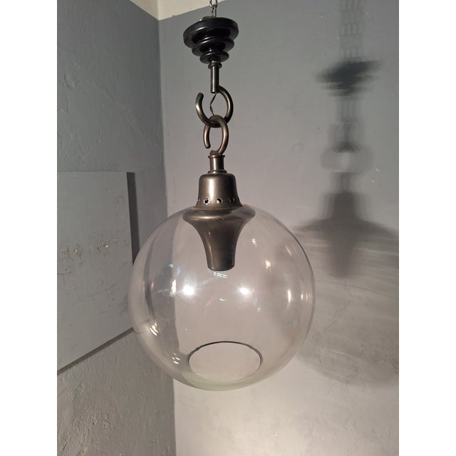 Metal Boccia LS10 Pendant Lamp with Small Clear Glass Sphere by Luigi Caccia Dominioni for Azucena, 1970s For Sale - Image 7 of 7