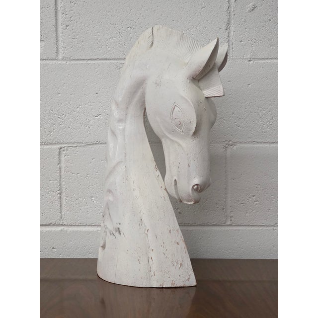 Mid-Century Modern Hand Carved Mid Century Etruscan Style Horse Bust For Sale - Image 3 of 6