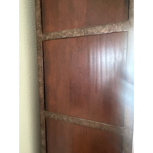 Mahogany 3 Piece Wall Unit Lighted Curious and Storage. Leather Tops. For Sale - Image 10 of 12