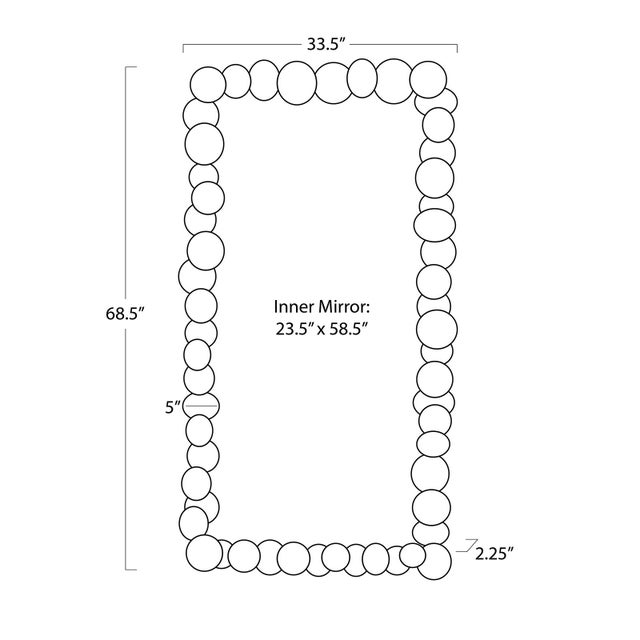 Contemporary Ember Metal Disc Rectangle Mirror For Sale - Image 3 of 4