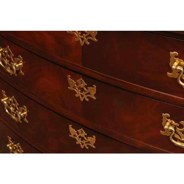 Madison Square Chippendale Style Mahogany Bowfront Bachelor's Chest For Sale - Image 9 of 12