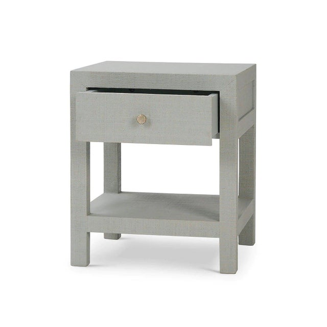 Pair of Pale Blue Wash Raffia Wrapped Nightstands For Sale - Image 11 of 12