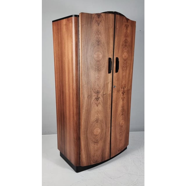Wood Art Deco Walnut Wardrobe by Jindrich Halabala, 1940s For Sale - Image 7 of 16