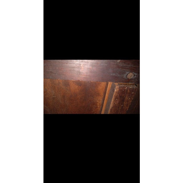 Wood Antique Stately Primitive Mexican-Style Secretarial Writing Table - Carved Solid Wood Desk With Historied Weathering For Sale - Image 7 of 8