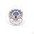 2.58 Carat Old European Cut Diamond Blue Sapphire Gold Ring, Size 6.5 For Sale In New York - Image 6 of 9