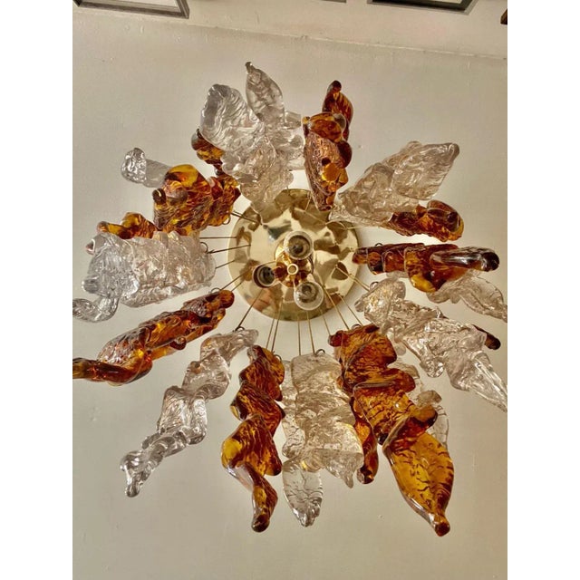 Metal Bicolor Murano Glass Cascade Pendant Light from Mazzega, 1970s For Sale - Image 7 of 9